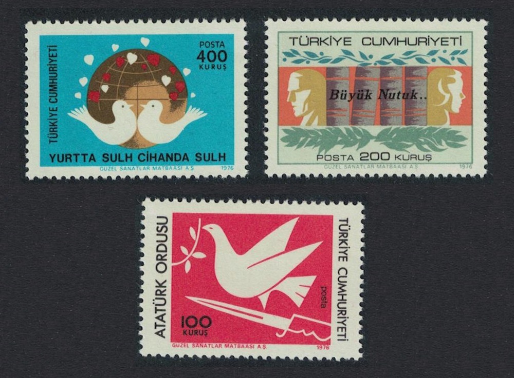 Turkey Birds Works and Reforms of Ataturk 3rd series 3v 1976 MNH SG#2566-2568 MI#2404-2406