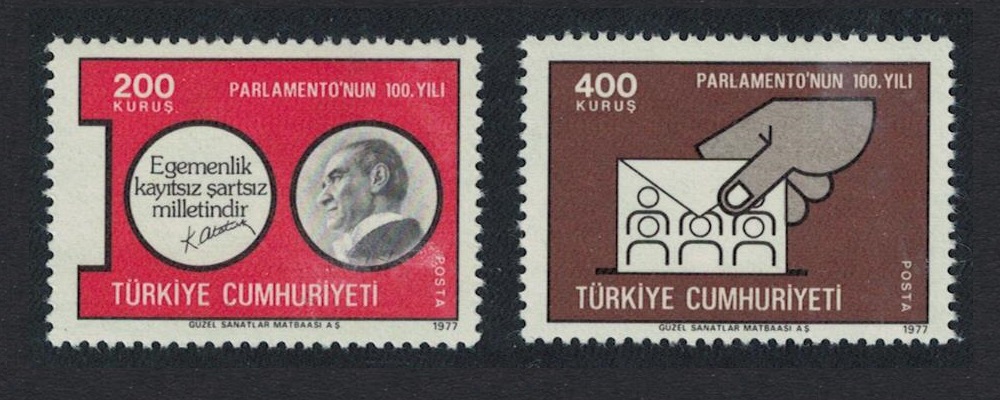 Turkey Parliament 2v 1977 MNH SG#2575-2576 MI#2413-2414 Sc#2049-2050