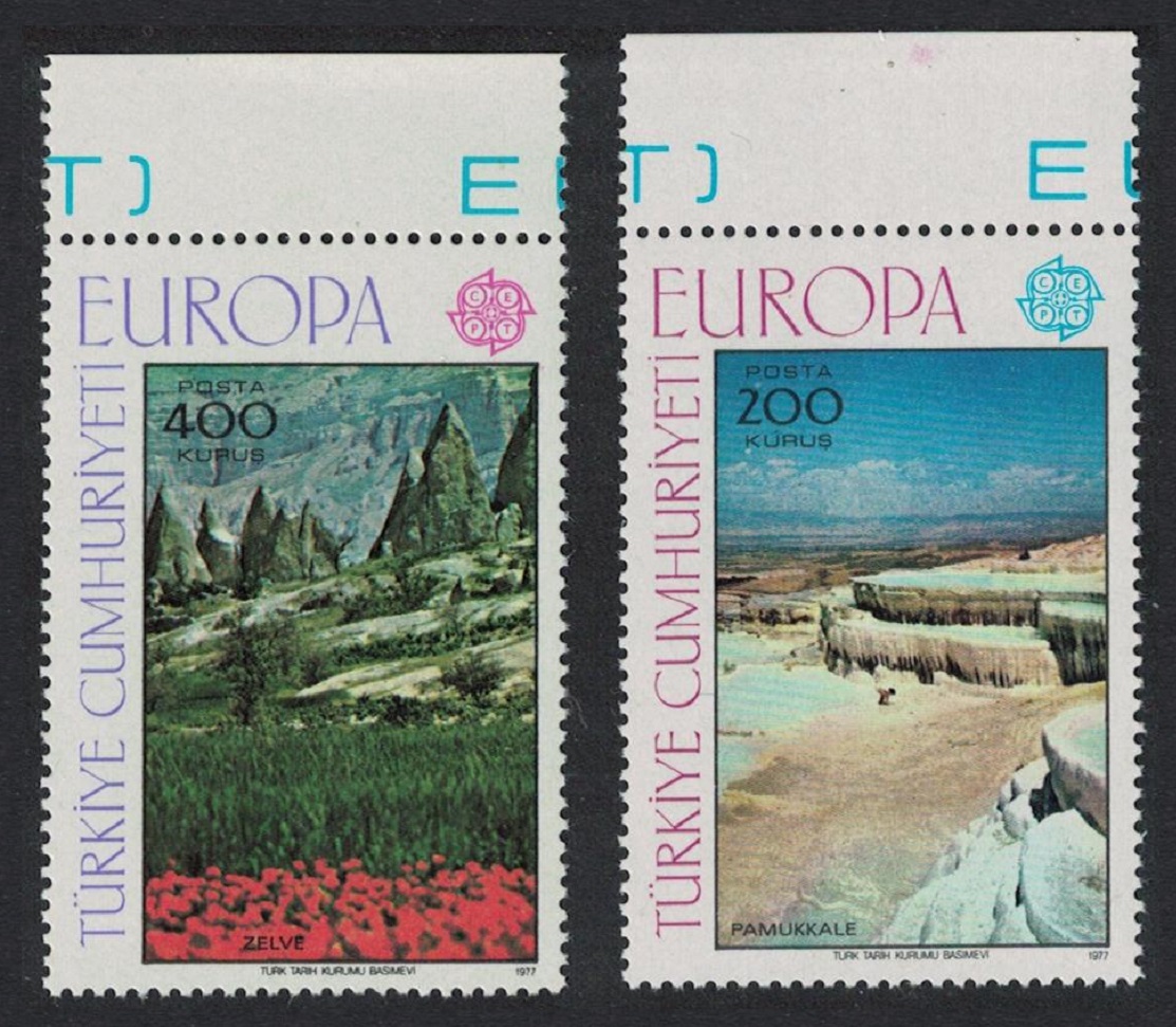 Turkey Europa Landscapes 2v Top Margins 1977 MNH SG#2577-2578 MI#2415-2416 Sc#2051-2052