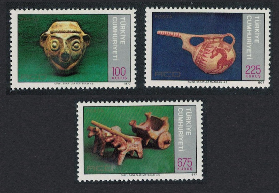 Turkey Regional Co-operation for Development Pottery 3v 1977 MNH SG#2580-2582 MI#2420-2422 Sc#2053-2055