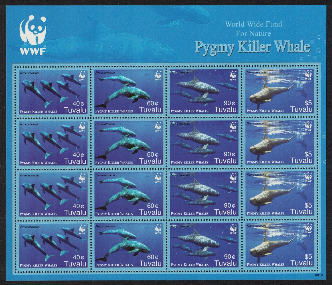 Tuvalu WWF Pygmy Killer Whale Sheetlet of 4 sets 2006 MNH SG#1224-1227 MI#1307-1310 Sc#1022a-d