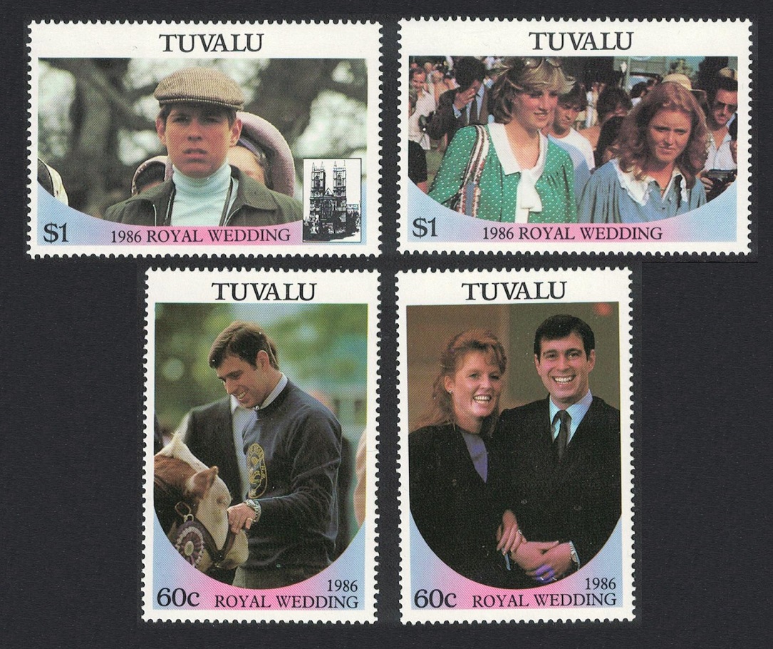 Tuvalu Royal Wedding Prince Andrew 4v 1986 MNH SG#397-400