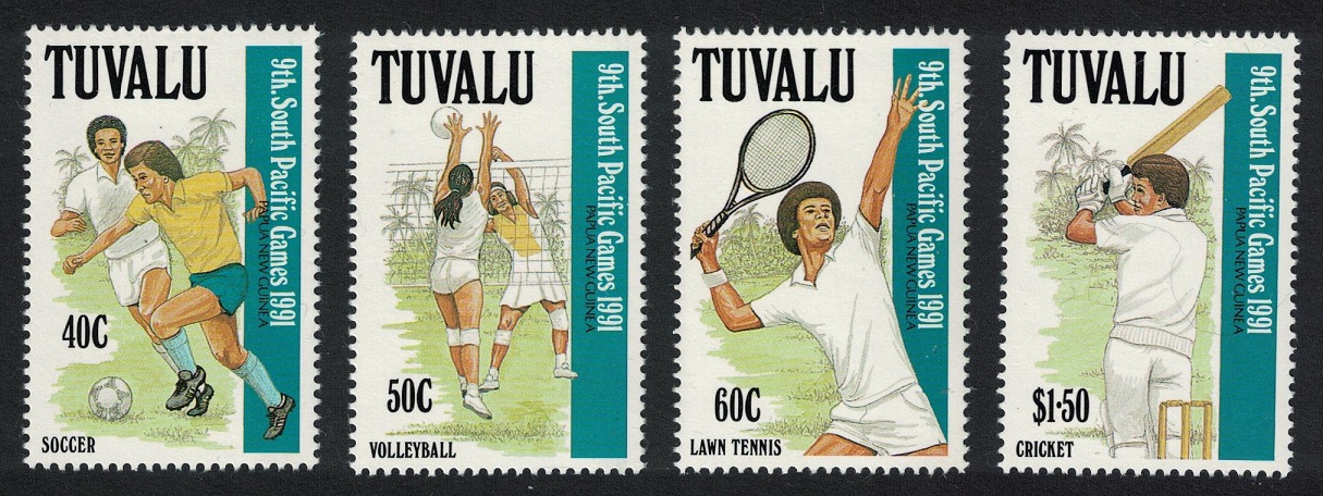 Tuvalu Football Volleyball Tennis Cricket 9th South Pacific Games 4v 1991 MNH SG#609-612