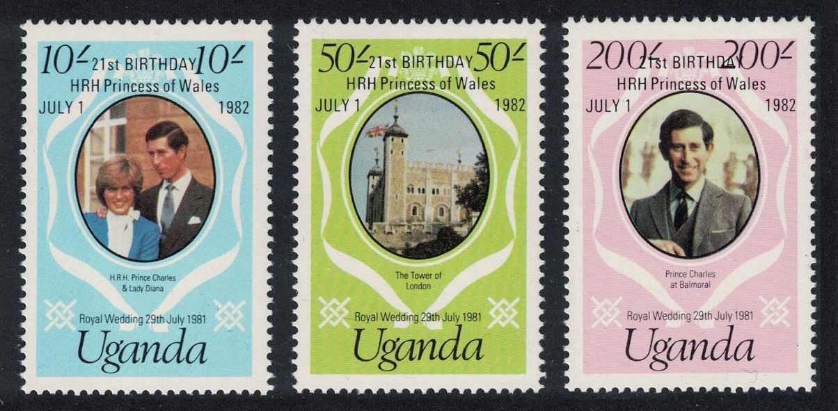 Uganda 21st Birthday of Princess of Wales 3v 1982 MNH SG#374-376