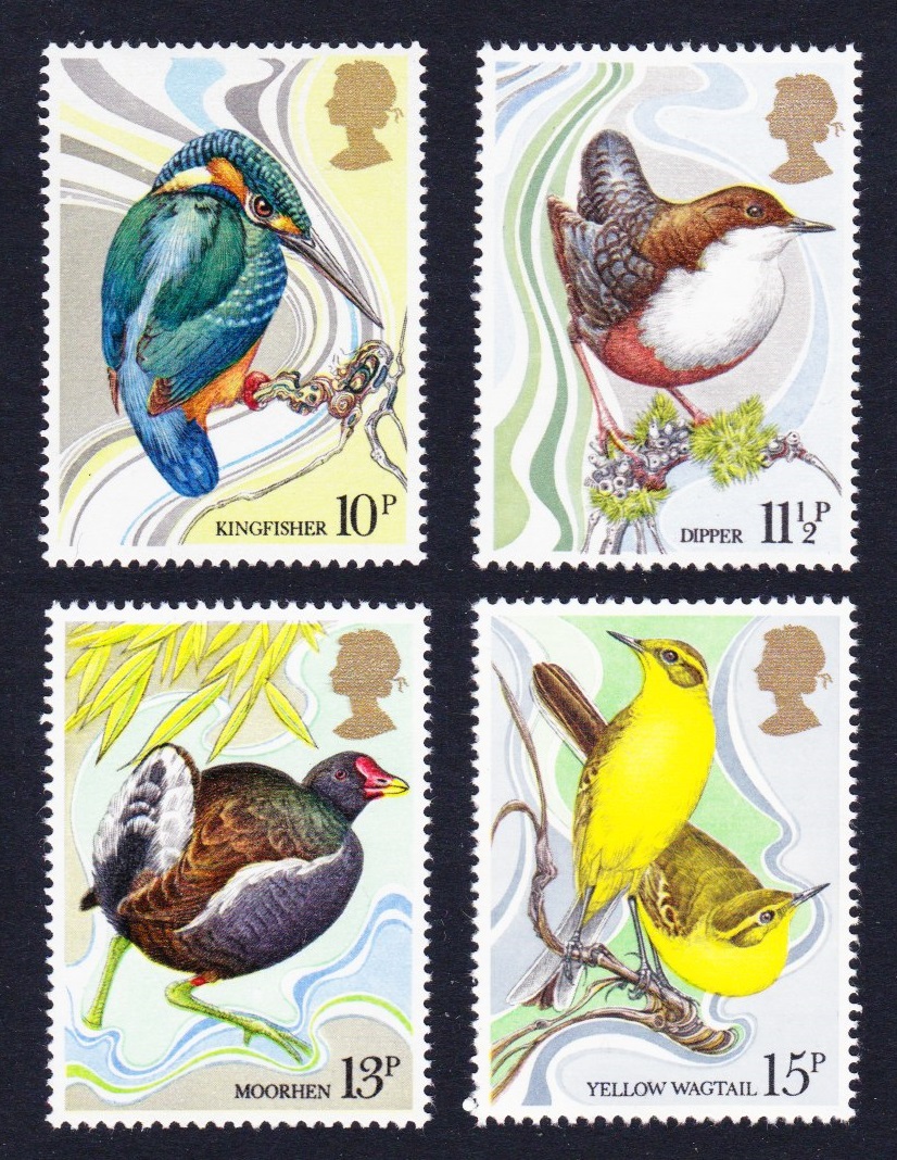 Great Britain Kingfisher Dipper Moorhen Wagtail Wild Birds 4v 1980 MNH SG#1109-1112 MI#817-820 Sc#884-887