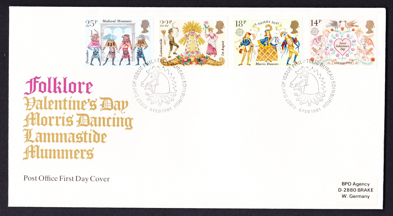 Great Britain Folklore 4v FDC 1981 SG#1143-1146