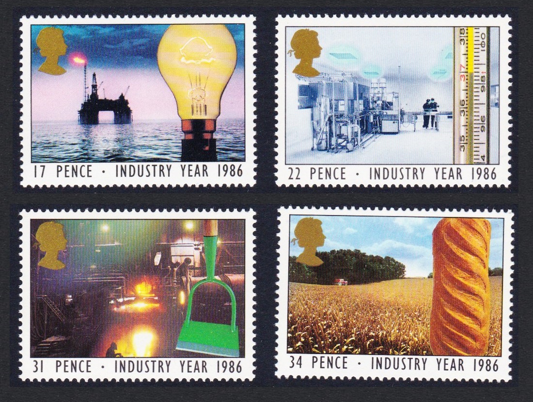 Great Britain Oil Electricity Industry Year 4v 1986 MNH SG#1308-1311 Sc#1129-1132