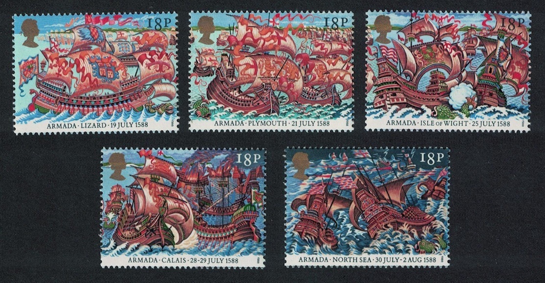 Great Britain 400th Anniversary of Spanish Armada 5v 1988 MNH SG#1400-1404