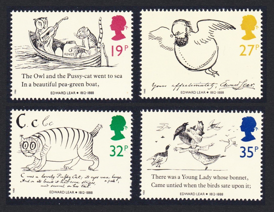 Great Britain Edward Lear 4v 1988 MNH SG#1405-1408 Sc#1226-1229