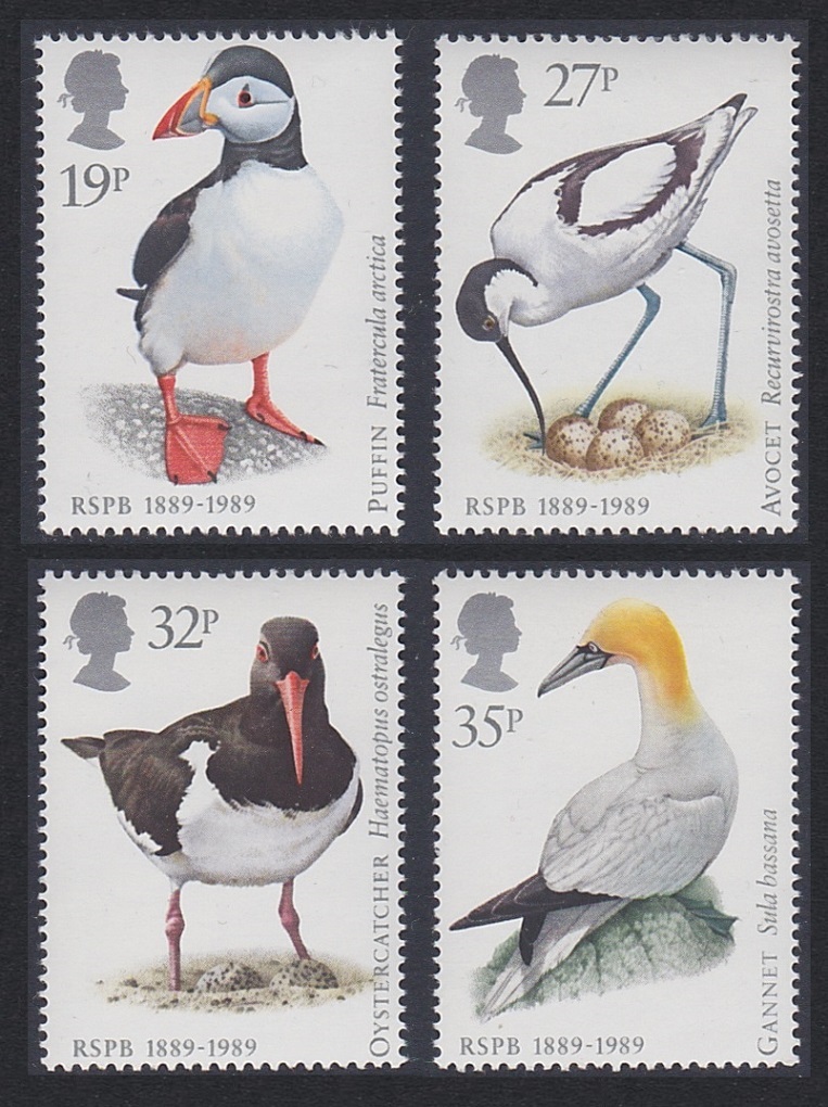 Great Britain Puffin Avocet Oystercatcher Gannet Birds 4v 1989 MNH SG#1419-1422 MI#1185-1188 Sc#1239-1242