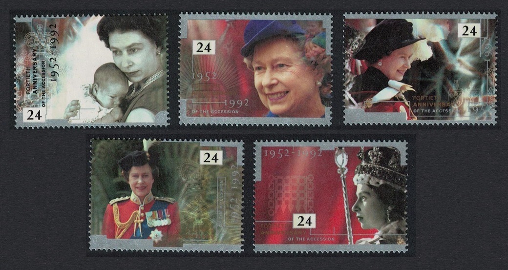 Great Britain 40th Anniversary of Accession 5v 1992 MNH SG#1602-1606