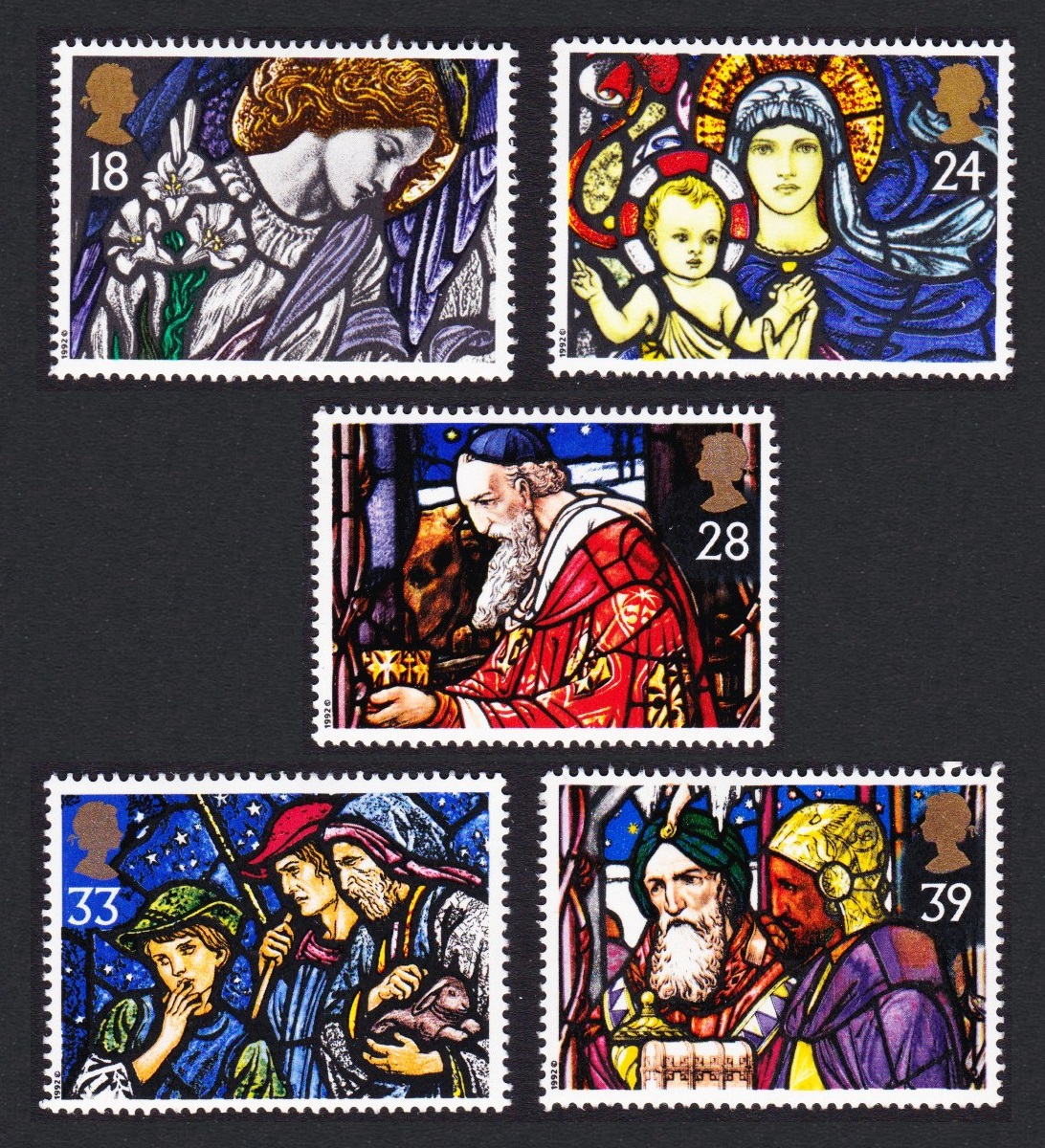 Great Britain Christmas 1992 Stained Glass Windows 5v 1992 MNH SG#1634-1638 Sc#1468-1472