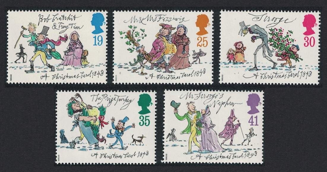 Great Britain &#39;Christmas Carol&#39; by Charles Dickens 5v 1993 MNH SG#1790-1794 Sc#1528-1532