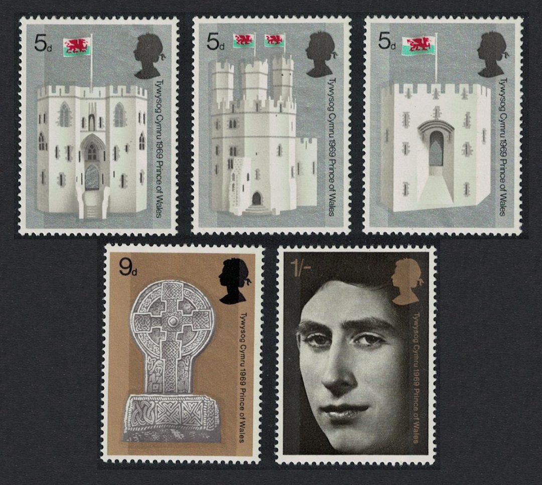 Great Britain Investiture of HRH The Prince of Wales 5v singles 1969 MNH SG#802-806