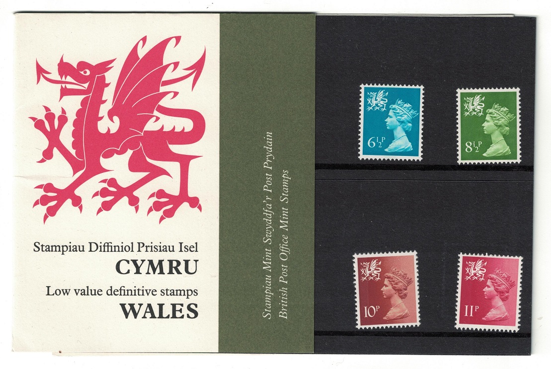 Great Britain WALES Regional Definitives 4v Pres. Pack No. 86 1976 MNH SG#Pack 86