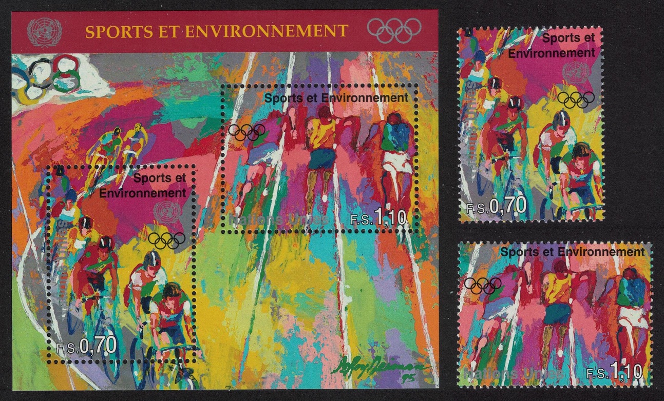 United Nations - Geneva Cycling Running Sport 2v+MS 1996 MNH SG#G299-MSG301