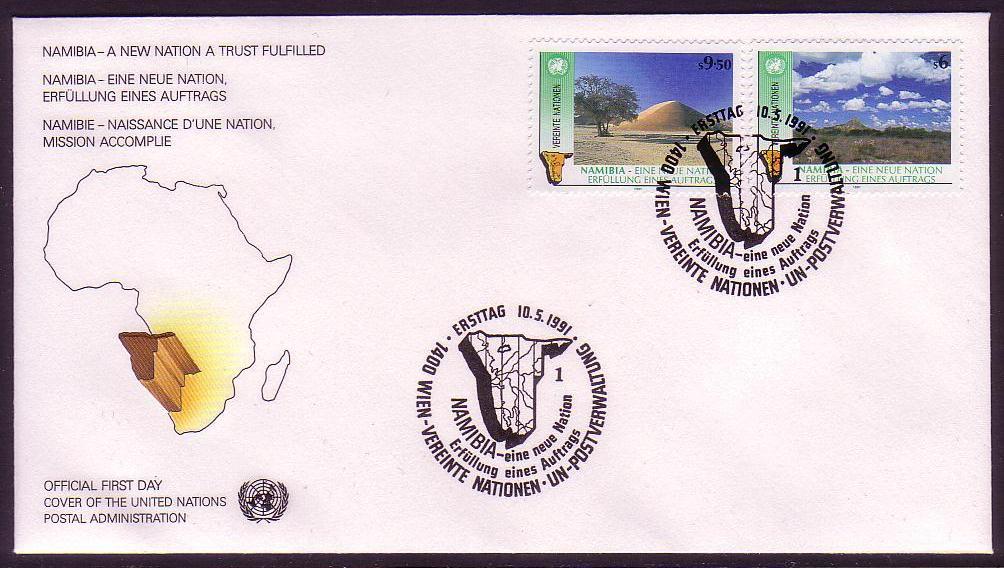 United Nations - Vienna 1st Anniversary of Namibian Independence 2v FDC 1991 SG#V113-V114 MI#114-115