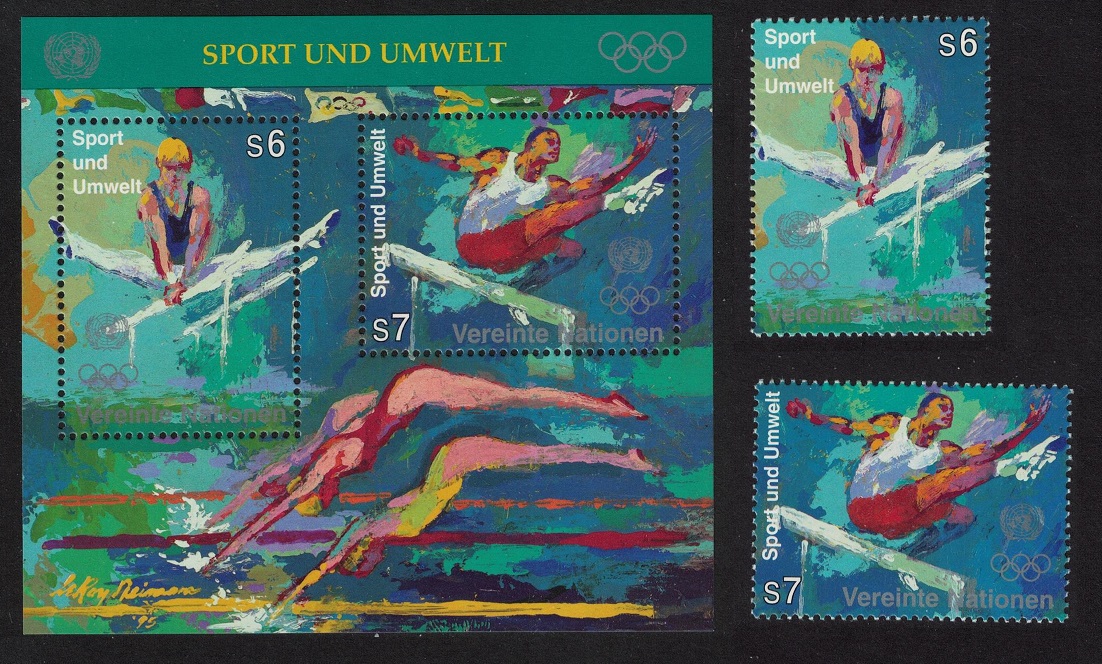 United Nations - Vienna Swimming Gymnastics Sport 2v+MS 1996 MNH SG#V214-MSV216