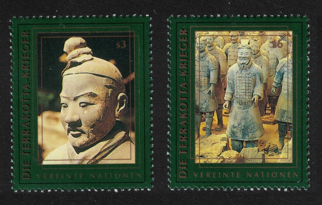 United Nations - Vienna Terracotta Warriors from Emperor Qin Shi Huang&#39;s Tomb 2v 1997 MNH SG#V245-V246