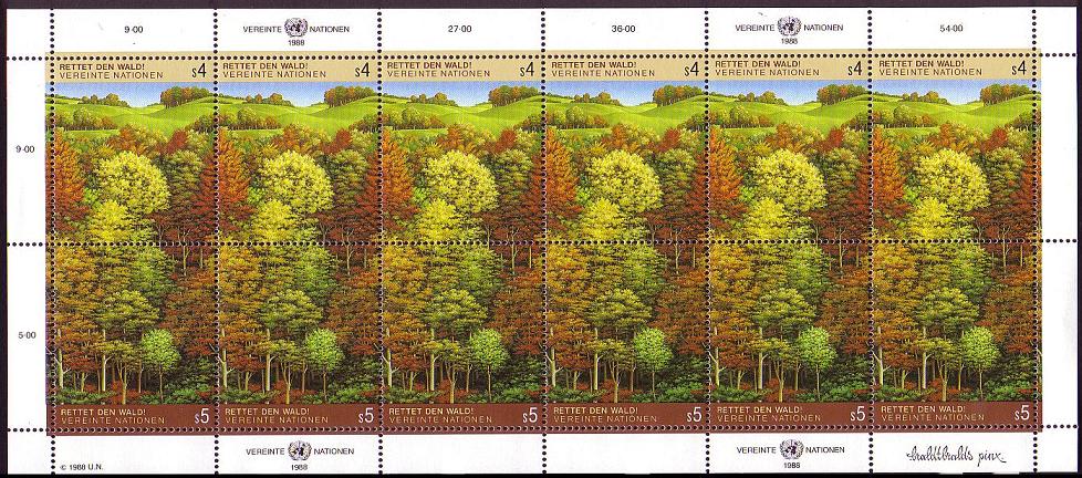 United Nations - Vienna Survival of the Forests sheetlet 1988 MNH SG#306-307