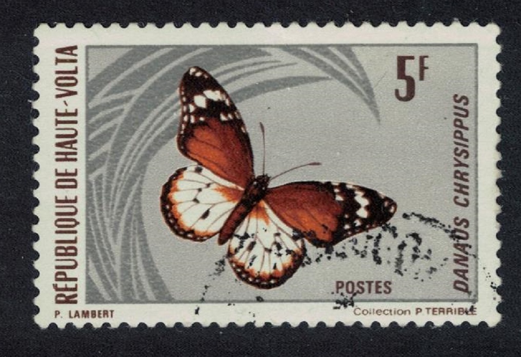 Upper Volta African Monarch Butterfly &#39;Danaus chrysippus&#39; 5f 1971 Canc SG#336