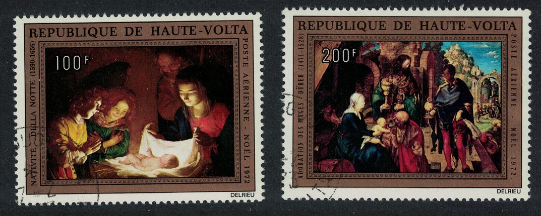 Upper Volta Christmas Religious Paintings 2v 1972 CTO SG#397-398 Sc#C127-C128