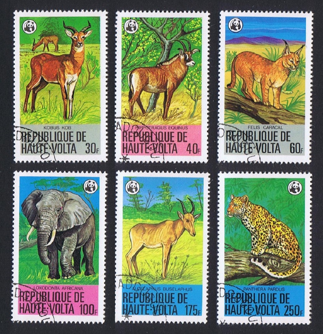 Upper Volta WWF Endangered Animals 6v 1979 CTO SG#528-533 MI#760-765 Sc#506-511