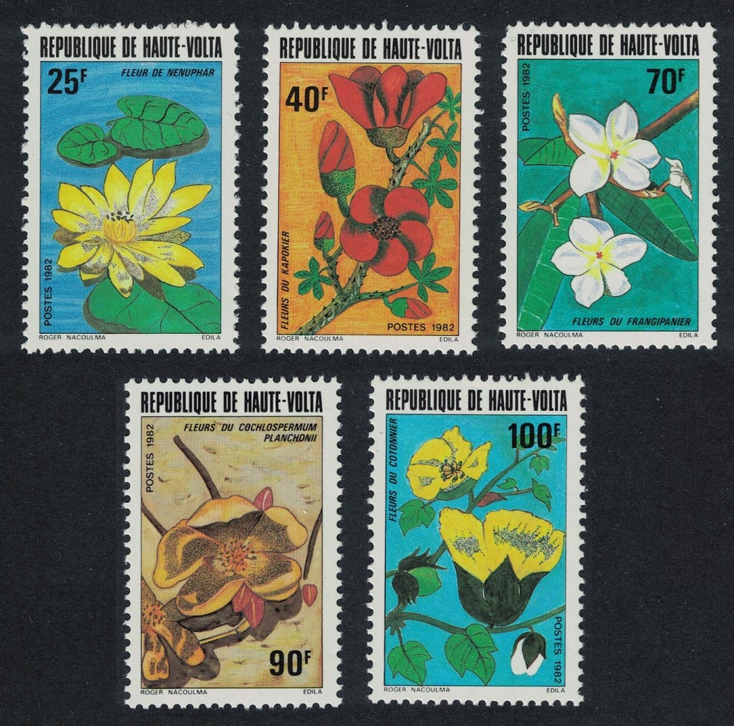 Upper Volta Flowers 5v 1982 MNH SG#639-643 MI#871-875