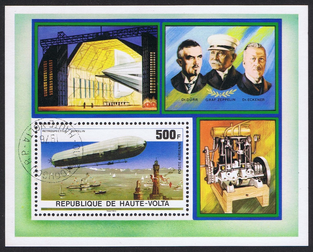 Upper Volta Zeppelin Anniversary MS 1976 CTO MI#Block 42 Sc#C237