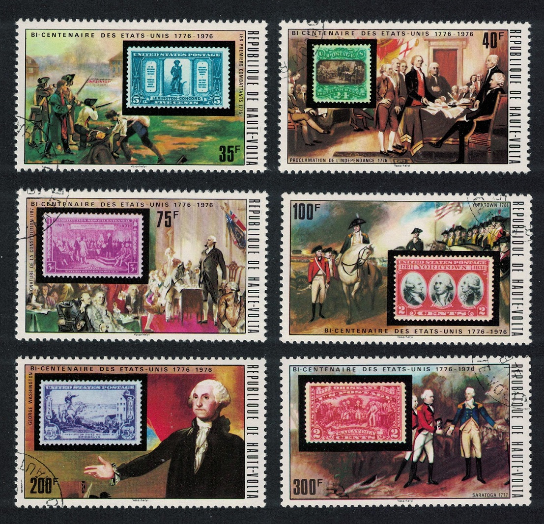 Upper Volta Paintings Bi-centenary of America 6v 1975 CTO MI#551-556