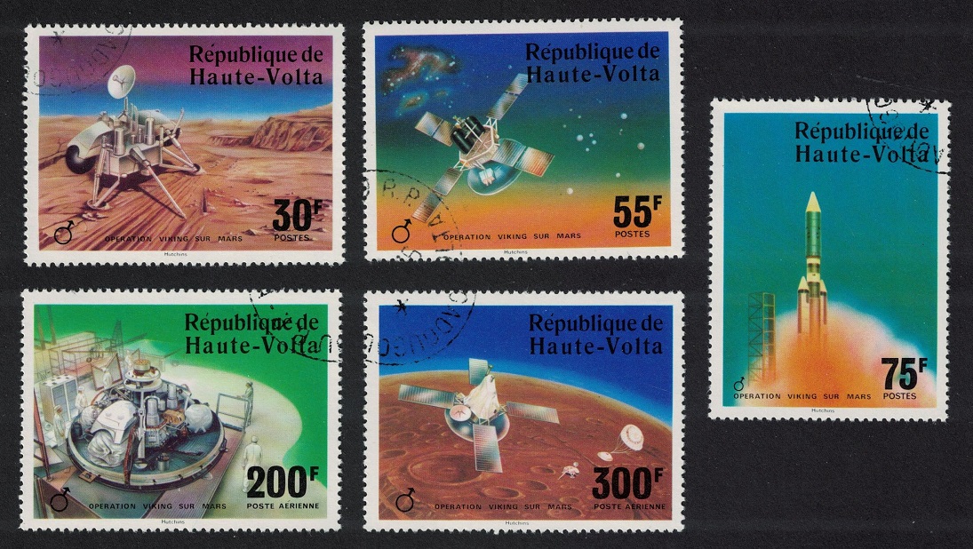 Upper Volta Viking Mars Probe Space Exploration 5v 1976 CTO MI#632-636 Sc#C240