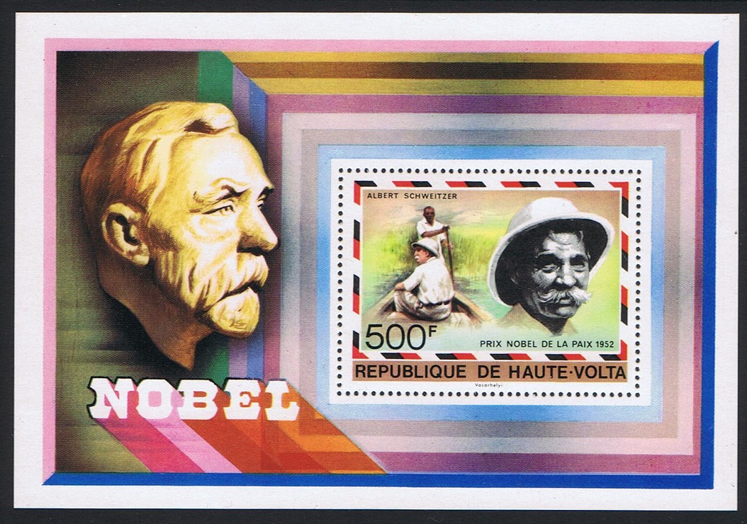 Upper Volta Nobel Prize Dr Albert Schweitzer MS 1977 MNH SG#MS457 Sc#445