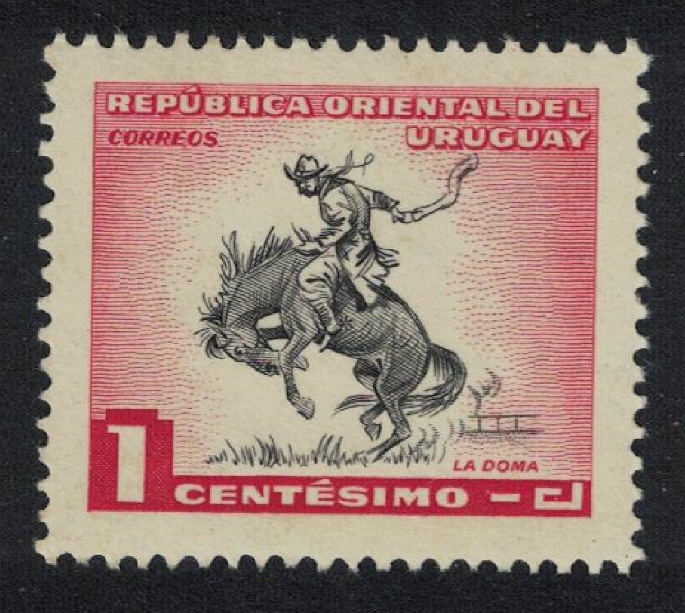 Uruguay Gaucho breaking-in horse 1 centavo 1954 MNH SG#1029