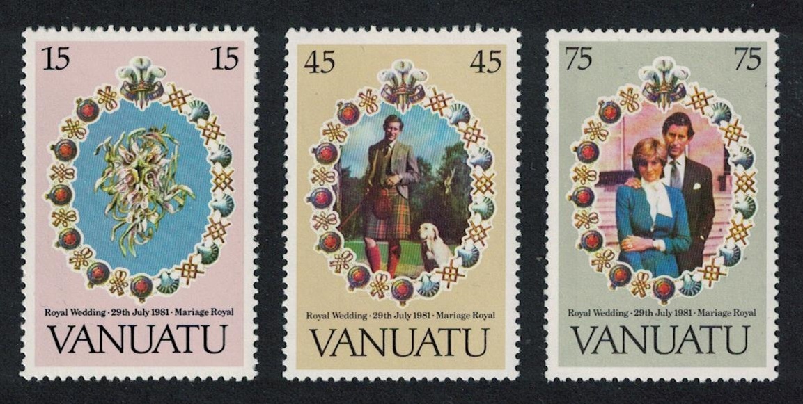 Vanuatu Charles and Diana Royal Wedding 3v 1981 MNH SG#315-317 Sc#308-310