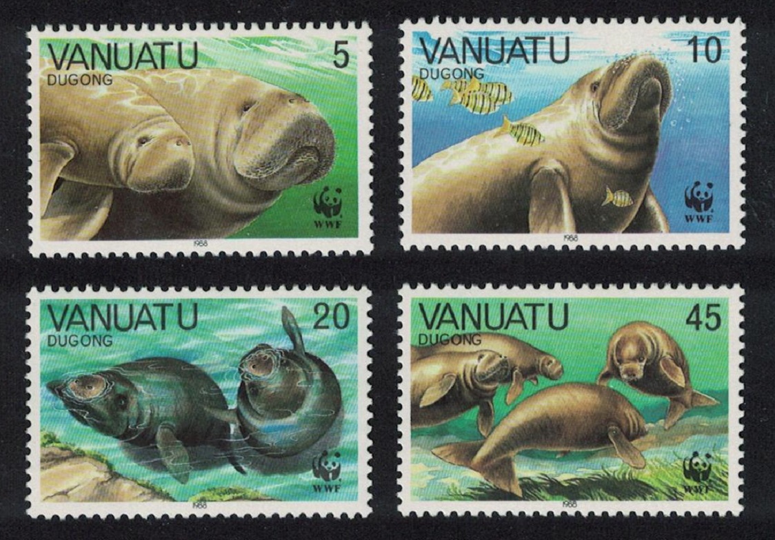 Vanuatu WWF Dugong Manatee 4v 1988 MNH SG#492-495 MI#782-785 Sc#470-473