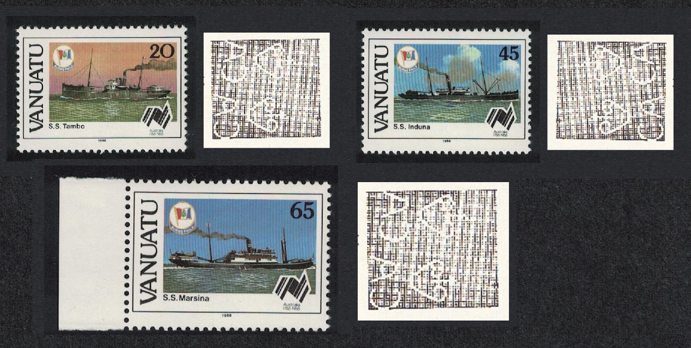 Vanuatu Freighters Ships Watermark varieties COMPLETE RAR 1988 MNH SG#496w-3499w