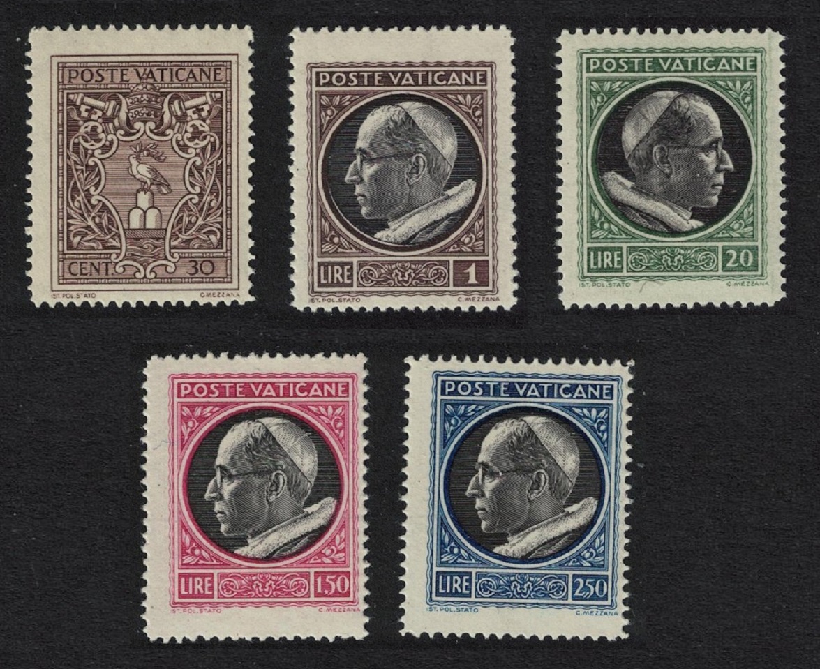 Vatican Pope Pius XII 5v 1945 MH SG#100=06-5 MI#103-110 Sc#91-98