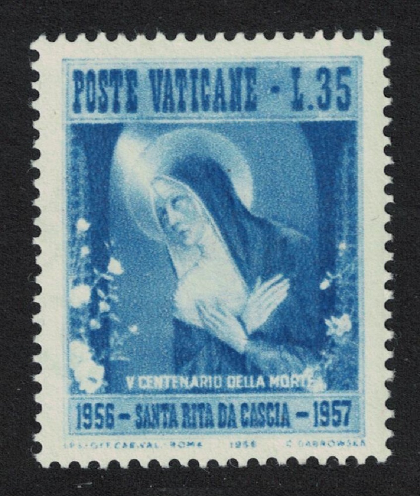 Vatican Fifth Death Centenary of St Rita at Cascia 35L 1956 MH SG#243 Sc#211