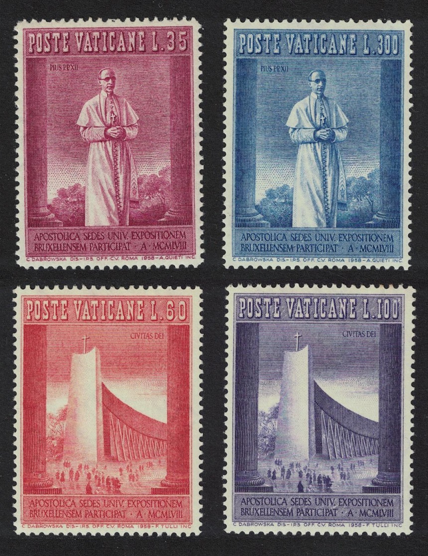 Vatican Brussels International Exhibition 4v 1958 MNH SG#271-274 Sc#239-242