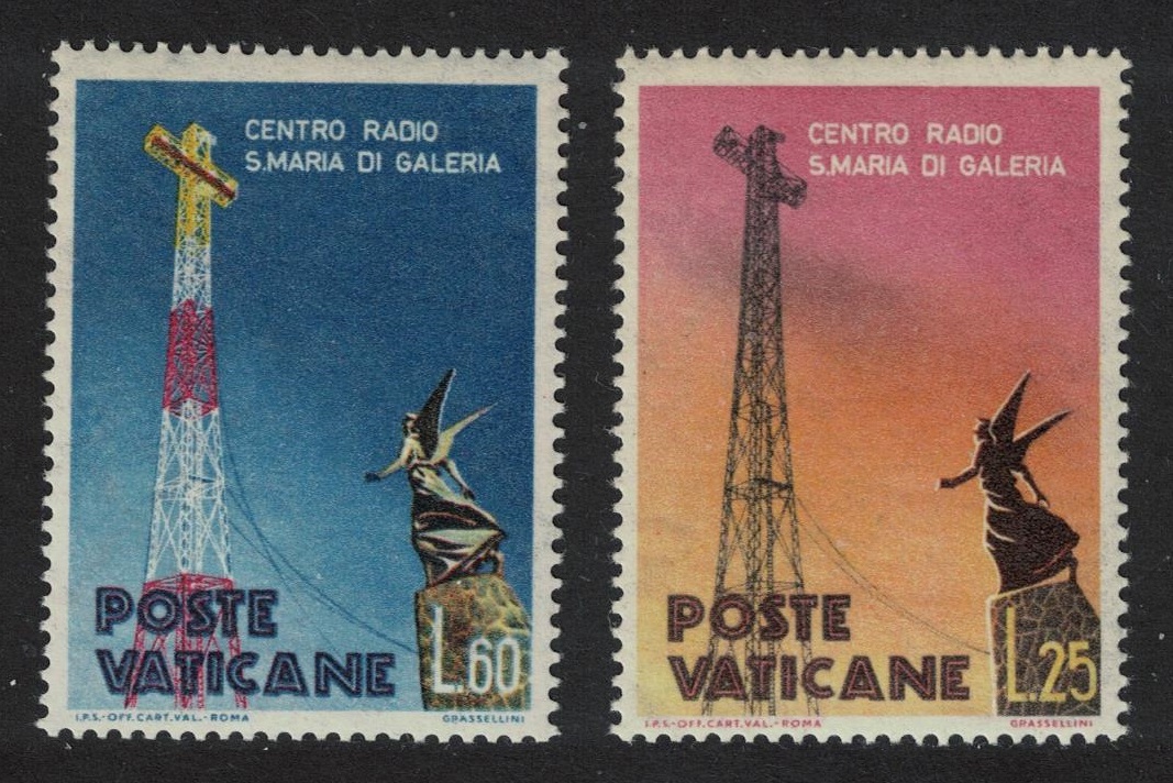 Vatican Saint Maria di Galeria Radio Station 2v 1959 MH SG#294-295 Sc#262-263