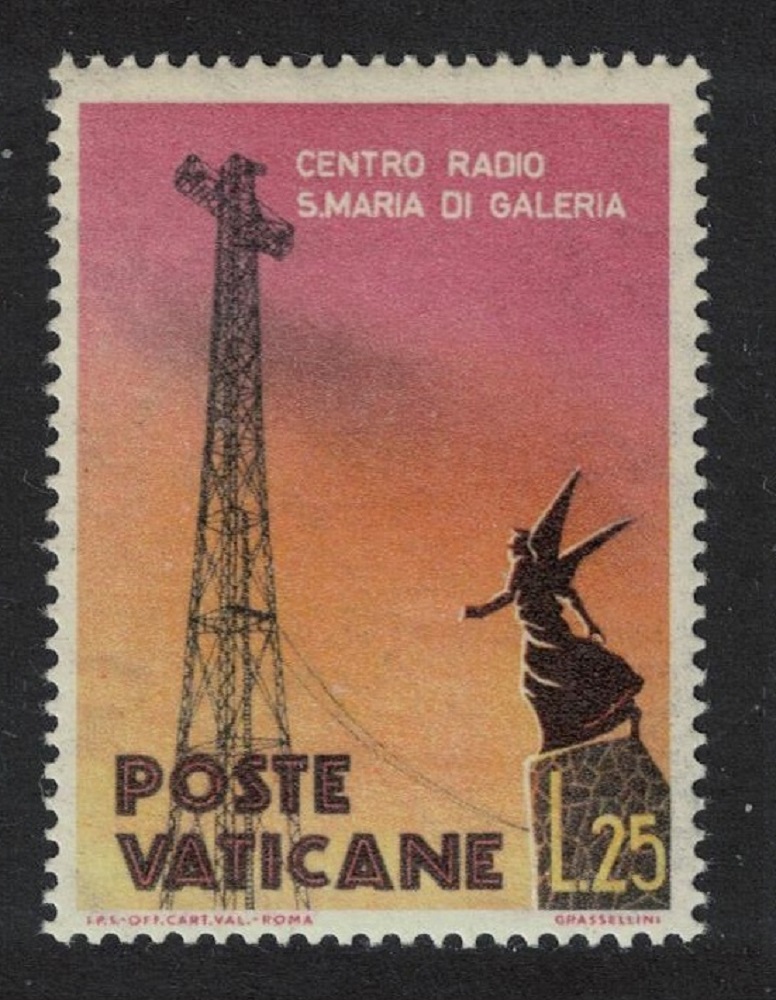 Vatican Saint Maria di Galeria Radio Station 25L 1959 MNH SG#294 Sc#263