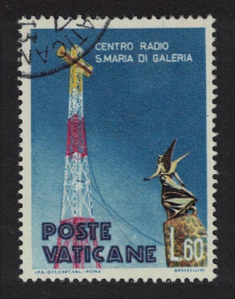 Vatican Saint Maria di Galeria Radio Station 60L 1959 Canc SG#295 Sc#263