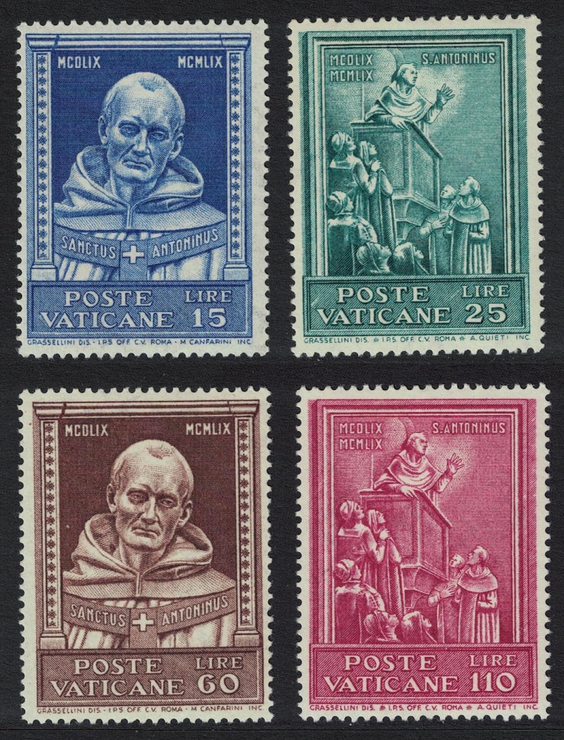 Vatican St Antoninus of Florence 4v 1960 MNH SG#311-314 Sc#269-272