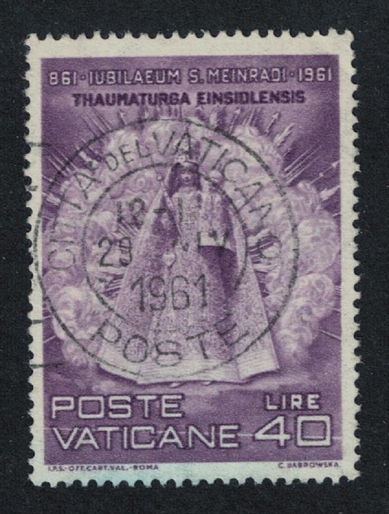 Vatican 11th Death Centenary of St Meinrad 3v 1961 MNH SG#341 Sc#299