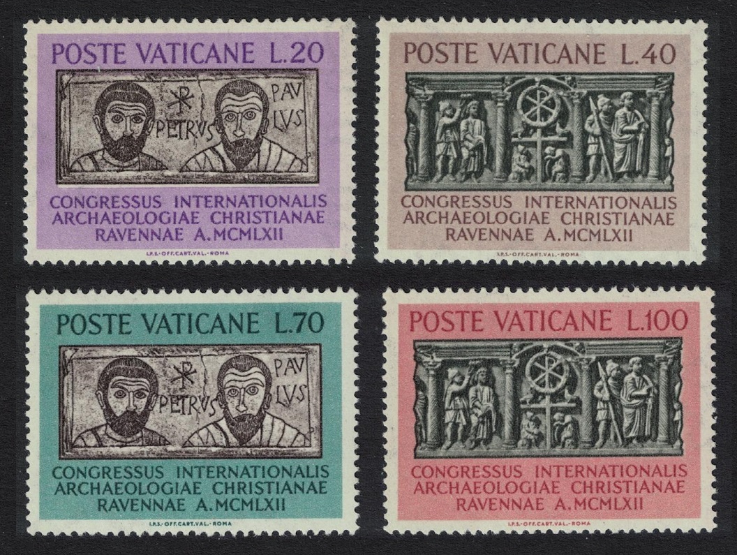 Vatican Archaeology Congress Ravenna 4v 1962 MNH SG#385-388 Sc#341-344