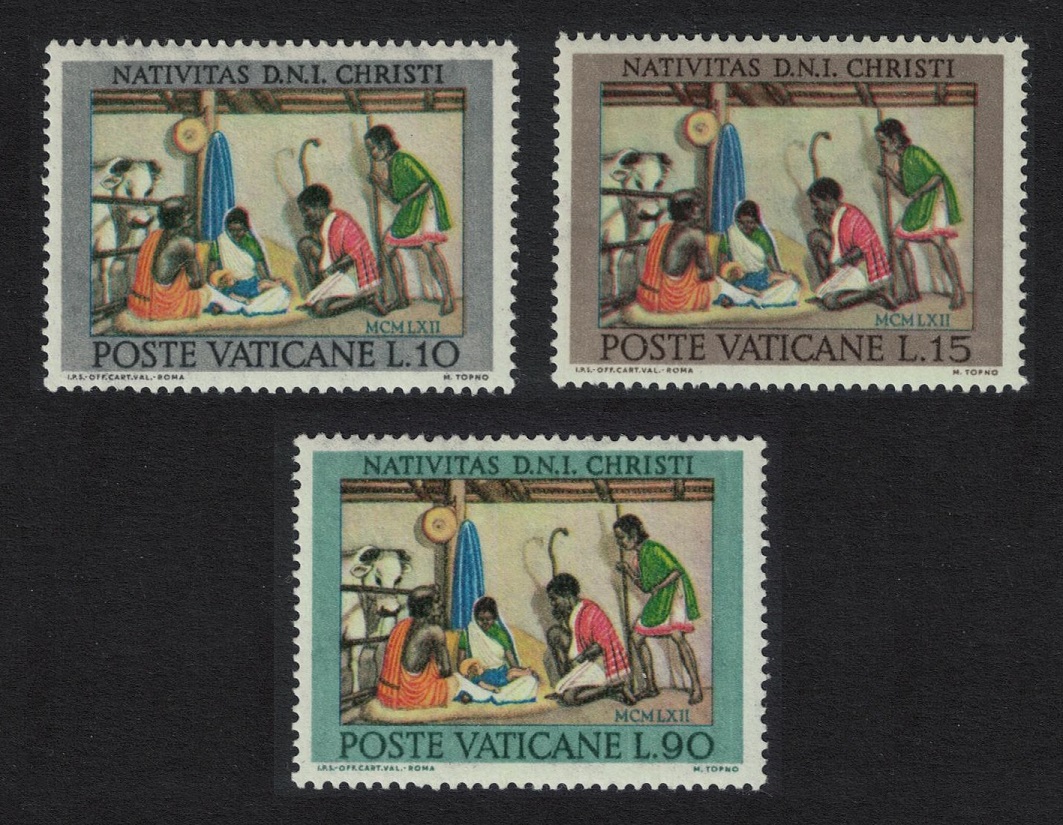 Vatican Christmas Centres 3v 1962 MNH SG#397-399 Sc#353-355