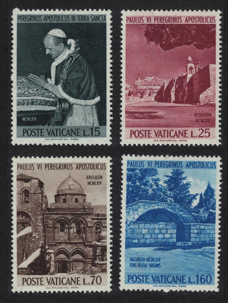 Vatican Pope Paul&#39;s Visit to the Holy Land 4v 1964 MNH SG#419-422 Sc#375-378