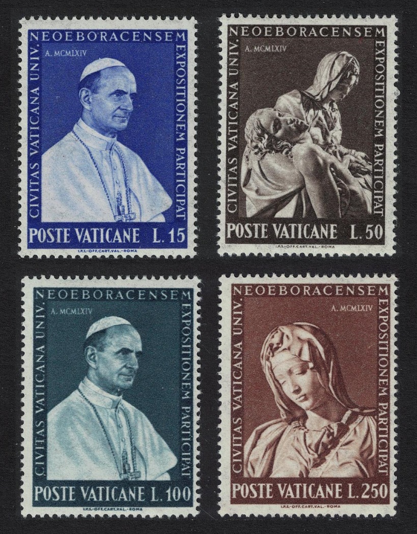 Vatican &#39;Madonna&#39;s head&#39; Sculpture from Pieta 1964 MNH SG#427-430 Sc#383-386