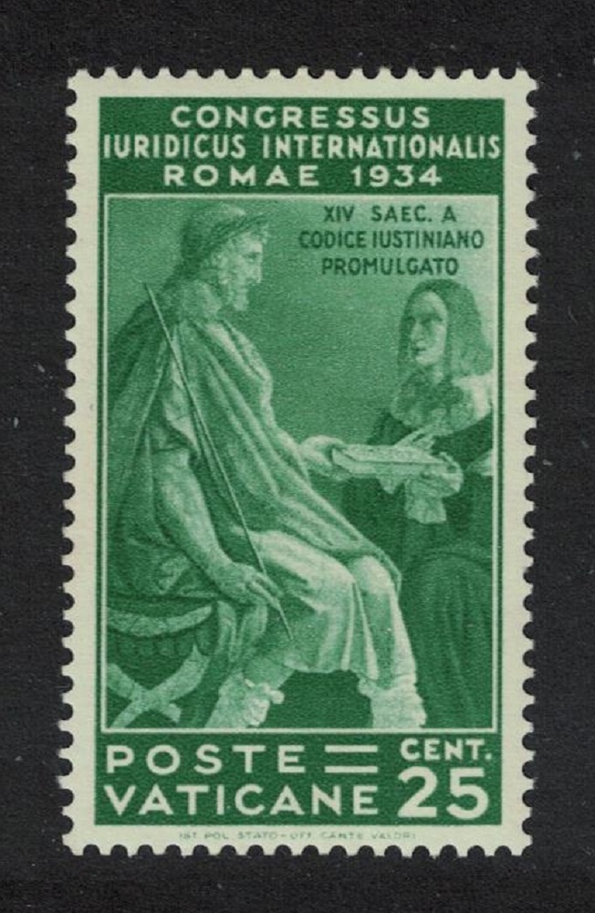 Vatican Raphael &#39;Tribonian presenting Pandects to Justinian&#39; 1935 MNH SG#43