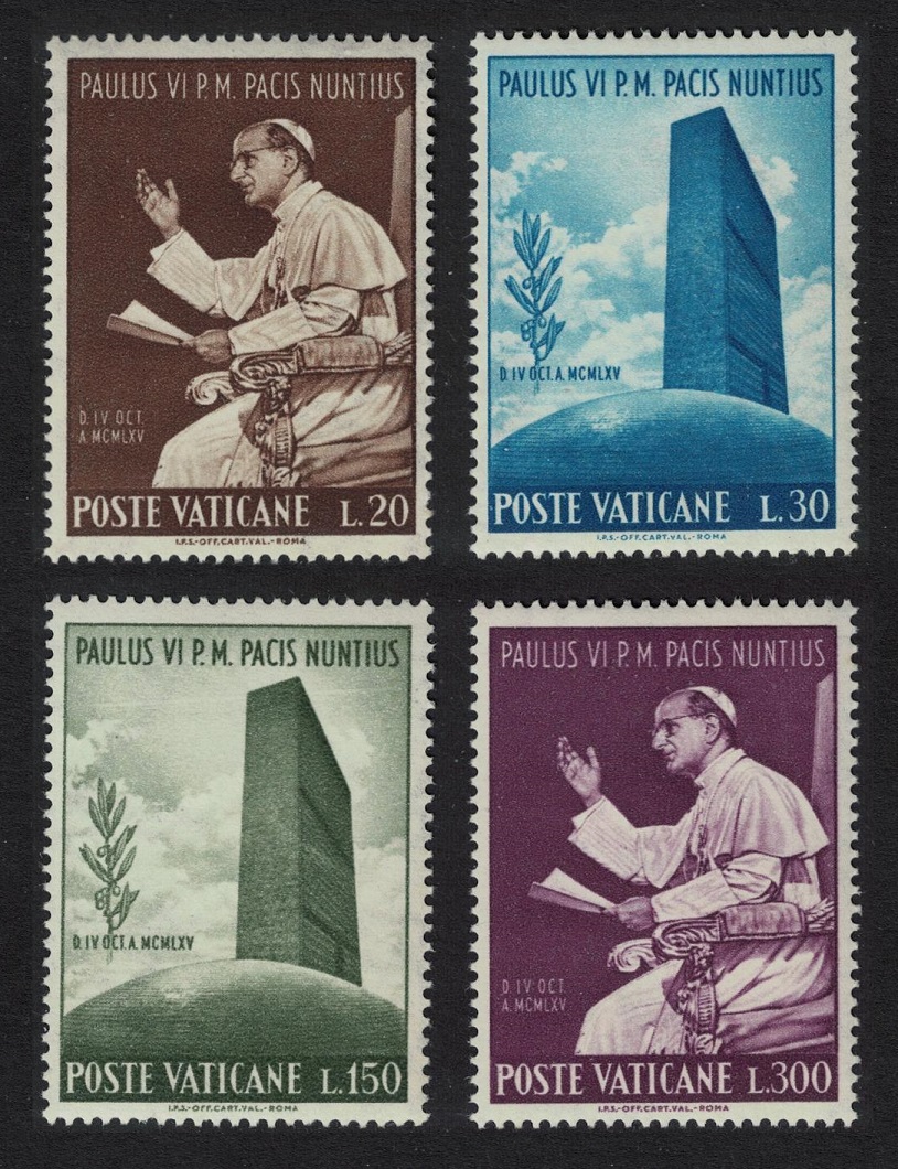 Vatican Pope Paul&#39;s Visit to the UN New York 4v 1965 MNH SG#460-463 Sc#416-419